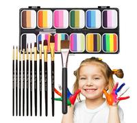 Prepara Il Pallet, Il Pallet Per Gli Adulti, Il Set Professionale Per Il Viso E Il Corpo Con 12 Colori, La Pittura Artistica Color Arcobaleno, La Pittura Del Viso Lavabile