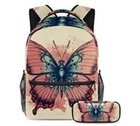 Preparatevi per il ritorno a scuola con il nostro set zaino e astuccio per ragazzi, ragazze e adolescenti, motivo a cuore verde, Multicolore#06, B：29.4x20x40cm P：19x7.5x3.8cm, Zaini Daypack