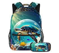 Preparatevi per il ritorno a scuola con il nostro set zaino e astuccio per ragazzi, ragazze e adolescenti, sfera di cristallo di polpo, Multicolore#03, B:29.4x20x40cm P:19x7.5x3.8cm, Zaini Daypack