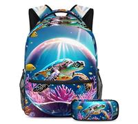 Preparatevi per il ritorno a scuola con il nostro set zaino e astuccio per ragazzi, ragazze e adolescenti, sfera di cristallo di polpo, Multicolore#02, B:29.4x20x40cm P:19x7.5x3.8cm, Zaini Daypack