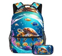 Preparatevi per il ritorno a scuola con il nostro set zaino e astuccio per ragazzi, ragazze e adolescenti, sfera di cristallo di polpo, Multicolore#05, B:29.4x20x40cm P:19x7.5x3.8cm, Zaini Daypack