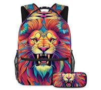Preparati al successo con il nostro set di 2 zaini per bambini, perfetto per ragazzi e ragazze, con uno zaino e un astuccio di grande capacità, farfalla con disegno a colori, Multicolore#06,