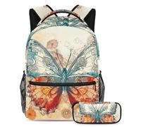 Preparati al successo con il nostro set di 2 zaini per bambini, perfetto per ragazzi e ragazze, dotato di uno zaino e un astuccio di grande capacità, motivo a cuore rosso, Multicolore#07,