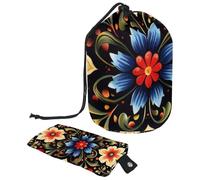 Preparati in un attimo con questa grande borsa per il trucco a cilindro, design impermeabile e salvaspazio, bellissimi fiori, Multicolore, 9.9x6.9in/25.2x17.6cm;6x3.5in/15.2x8.8cm