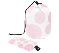 Preparati in un attimo con questa grande borsa per il trucco a cilindro, design impermeabile e salvaspazio, geometrica circolare rosa, Multicolore, 9.9x6.9in/25.2x17.6cm;6x3.5in/15.2x8.8cm