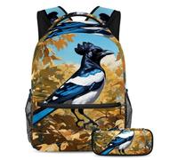 Preparati per la scuola con il nostro set di 2 zaini per bambini, include zaino e astuccio, graziosa gazza, Multicolore, B:29.4x20x40cm P:19x7.5x3.8cm, Zaini Daypack