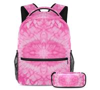 Preparati per la scuola con questo set di 2 zaini, zaino e astuccio per ragazzi, ragazze e adolescenti, motivo a cuore blu, Multicolore#04, B：29.4x20x40cm P：19x7.5x3.8cm, Zaini Daypack