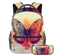 Preparati per la scuola con questo set di 2 zaini, zaino e astuccio per ragazzi, ragazze e adolescenti, motivo a cuore blu, Multicolore#03, B：29.4x20x40cm P：19x7.5x3.8cm, Zaini Daypack