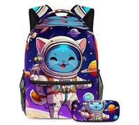 Preparati per la scuola con questo set di 2 zaini, zaino per ragazzi, ragazze, adolescenti, una borsa per libri da viaggio indispensabile, motivo regalo giallo, Multicolore#06, B:29.4x20x40cm\