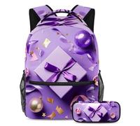 Preparati per la scuola con questo set di 2 zaini, zaino per ragazzi, ragazze, adolescenti, una borsa per libri da viaggio indispensabile, motivo regalo giallo, Multicolore#04, B：29.4x20x40cm\