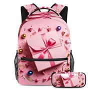 Preparati per la scuola con questo set di 2 zaini, zaino per ragazzi, ragazze, adolescenti, una borsa per libri da viaggio indispensabile, motivo regalo giallo, Multicolore#02, B:29.4x20x40cm\