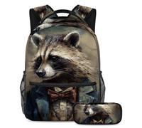 Preparati per la scuola con questo set di 2 zaini, zaino per ragazzi, ragazze, adolescenti, una borsa per libri da viaggio indispensabile, motivo vintage alpaca, Multicolore#08, B：29.4x20x40cm\