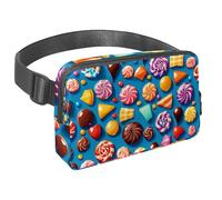 Preparati per l'avventura con il nostro marsupio versatile, perfetto per uomini e donne in viaggio, motivo caramelle blu, Multicolore#06, 1.5x9.0x5.9in/4x23x15cm