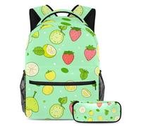 Preparati per l'avventura con questo set di 2 zaini, essenziale per ragazzi, ragazze e adolescenti in movimento!, motivo frutta verde, Multicolore, B：29.4x20x40cm P：19x7.5x3.8cm, Zaini Daypack