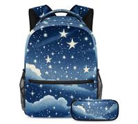 Preparati per l'avventura con questo set di 2 zaini, essenziale per ragazzi, ragazze e adolescenti in movimento. Cielo stellato bianco, Multicolore, B：29.4x20x40cm P：19x7.5x3.8cm, Zaini Daypack