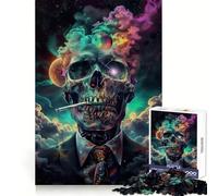 Preparati! Puzzle da 1000 pezzi con teschio di fumo per adulti, gioco di logica e antistress, taglio preciso, regalo perfetto 38x26cm