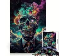 Preparati! Puzzle da 1000 pezzi con teschio di fumo per adulti Gioco di puzzle per stimolare la mente, calma e relax Decorazione murale pulita e ordinata 50x75cm