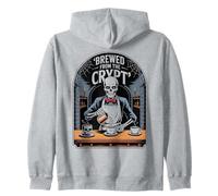 Preparato dalla Cripta Scheletro Barista Halloween Felpa con Cappuccio