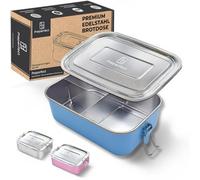 Preperfect Contenitore per il pranzo per bambini, in acciaio inox, 900 ml, con divisorio con 3 scomparti, robusto e a prova di perdite, per scuola, asilo e lavoro (blu)