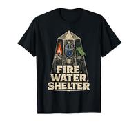 Prepper Sopravvissuto Fire Water Shelter Maglietta