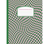 Preppy Aesthetic Vibes Notebook - Green, Pink Wavy Checkered Design | College-Ruled Composition Journal for Students and Adults | Back-to-School ... with a stylish pattern and soft matte cover.