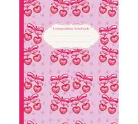 Preppy Cherry Coquette Bow Composition Notebook: Pastel Pink Coquette Bow Cherry Journal | Soft Girl Preppy Stuff | Cute College Ruled | Gifts for Her ... Girls, Women, School, Office, College, Work