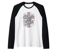 Preppy Christian Floral Cross Donne Maglia con Maniche Raglan
