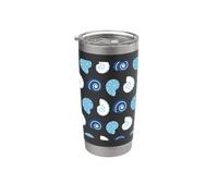 Preppy Coastal Seashells Sea Shell Blue Turquoise Pattern Bicchiere termico in acciaio inox doppia parete