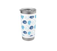 Preppy Coastal Seashells Sea Shell Blue Turquoise Pattern Bicchiere termico in acciaio inox doppia parete