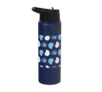 Preppy Coastal Seashells Sea Shell Blue Turquoise Pattern Stainless Steel Insulated Water Bottle