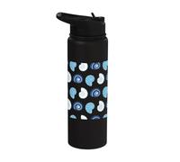 Preppy Coastal Seashells Sea Shell Blue Turquoise Pattern Stainless Steel Insulated Water Bottle