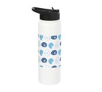 Preppy Coastal Seashells Sea Shell Blue Turquoise Pattern Stainless Steel Insulated Water Bottle