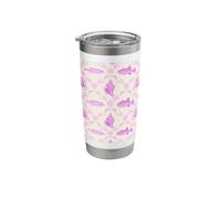 Preppy Hot Pink granchio, pesce, conchiglia, alghe costiere modello Bicchiere termico in acciaio inox doppia parete