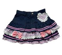 Preppy Lolita Kawaii Gonne Dolce Mini Donne Carino Abito di Sfera Gonna Denim Y2K A Vita Alta Pizzo Cake Gonne, nero, XX-Large
