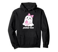 Preppy Pickleball Halloween Pickle-Boo Fantasma Rosa Pastello Felpa con Cappuccio