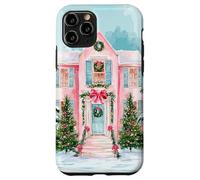 Preppy Pink Christmas Cottage Cozy Girly Vacanze invernali Custodia per iPhone 11 Pro
