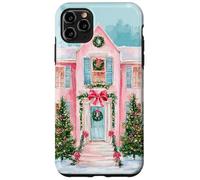 Preppy Pink Christmas Cottage Cozy Girly Vacanze invernali Custodia per iPhone 11 Pro Max