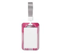 Preppy Pink Disco Ball Headless Estetica scorrevole ID Badge Holder Hard Plastic Work Card Case Name Tag Protector per infermieri ufficio