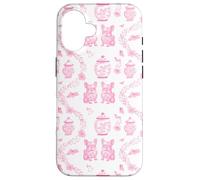 Preppy Pink Toile Bulldog francesi, Frenchie Custodia per iPhone 16