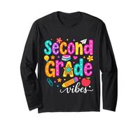 Preppy Second Grade Vibes Back To School 2nd Grade Ragazza Ragazzi Maglia a Manica
