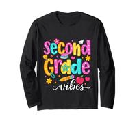 Preppy Second Grade Vibes Back To School 2nd Grade Ragazza Ragazzi Maglia a Manica