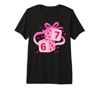 Preppy Six Seven Valentine 6 7 Dadi Meme Coquette Design Maglietta Premium