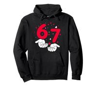 Preppy Six Seven Valentine 6 7 Dadi Meme Design Cuore Retro Felpa con Cappuccio