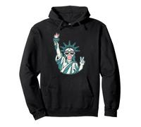 Preppy Statue of Liberty Blowing Bubble Gum Felpa con Cappuccio