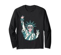 Preppy Statue of Liberty Blowing Bubble Gum Maglia a Manica