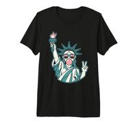 Preppy Statue of Liberty Blowing Bubble Gum Maglietta Premium