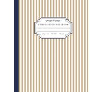 Preppy Stripe Composition Notebook: Cute Aesthetic Navy Blue and Tan Striped Journal for Women and Teen Girls | Ideal for School or Work | College Ruled Pages