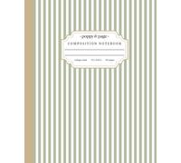 Preppy Stripe Composition Notebook: Cute Aesthetic Sage Green and Khaki Striped Journal for Women and Teen Girls | Ideal for School or Work | College Ruled Pages