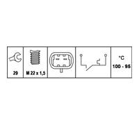 Termocontatto, Ventola radiatore HELLA 6ZT 007 807-001 per TIGRA (S93) 1.4 1994-