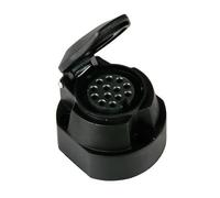 Presa 13 poli + 1 contatto retronebbia, per carrelli e rimorchi senza cavo.